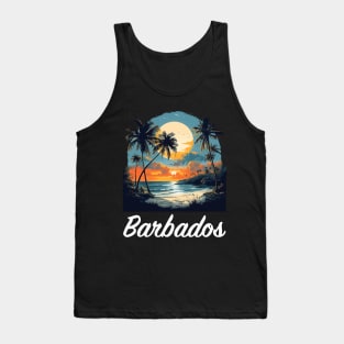 Barbados Sunset (with White Lettering) Tank Top